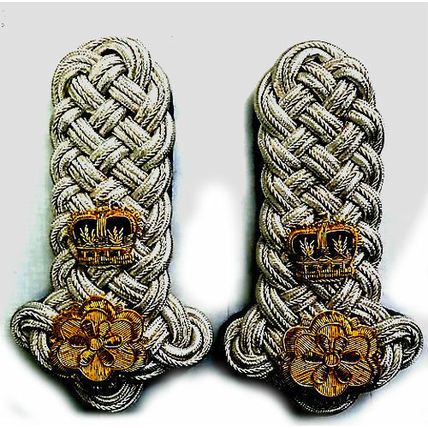 UK ROYAL BRITISH HERALDRY PARLIAMENT OFFICE LORD UNIFORM EPAULETTE PAIR CP MADE