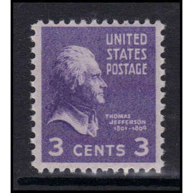 807 3c Thomas Jefferson Fine MNH U2293