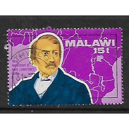 MALAWI 1973 DAVID LIVINGSTONE 15t LIVINGSTONE AND MAP SG 437 FINE USED