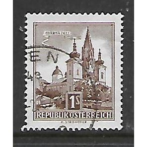 AUSTRIA 1957 BUILDINGS MARIAZELL BASILICA 1s BROWN SG 1302 FINE USED