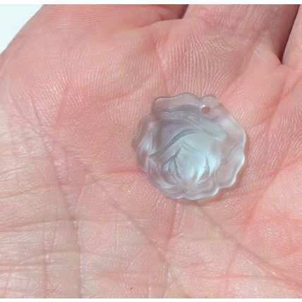 Transparent Light Blue 3D Glass Rose Pendant Bead bd011