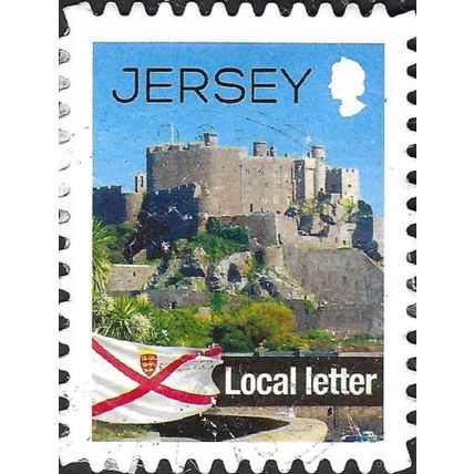JERSEY, Mont Orgueil Castle, blue 2012, local letter