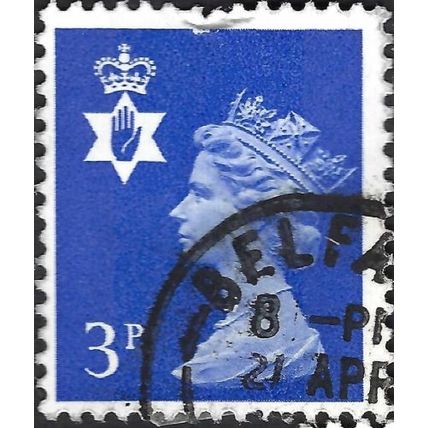 NORTHERN IRELAND, Queen Elizabeth II, blue 1971, 3p
