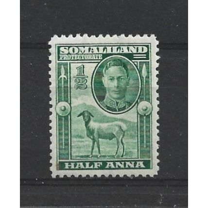Somaliland.SG105 1/2a Berbera Blackhead Sheep (Green).Mounted Mint.Jun24k