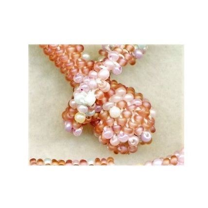 Spring Colors Bead Crochet Rope Choker Pink Cat Eye Pendant 10