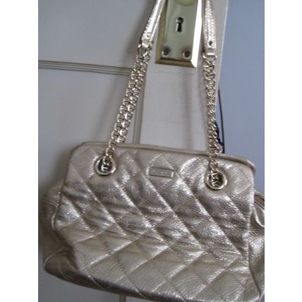 Kate Spade Gold Metallic Quilted Maryanne Tote