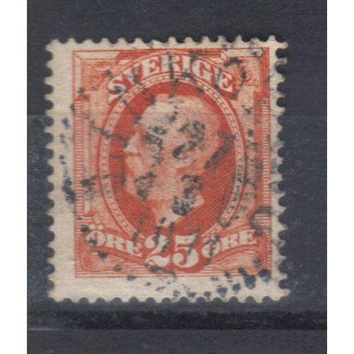 SWEDEN 1891 OSCAR II 25 ORE RED USED