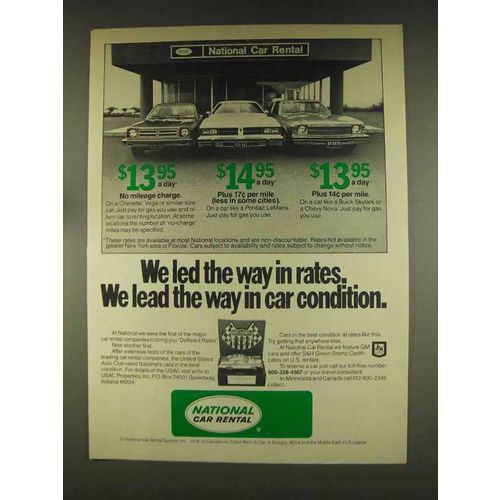 1976 National Car Rental Ad - We Led The Way In Rates