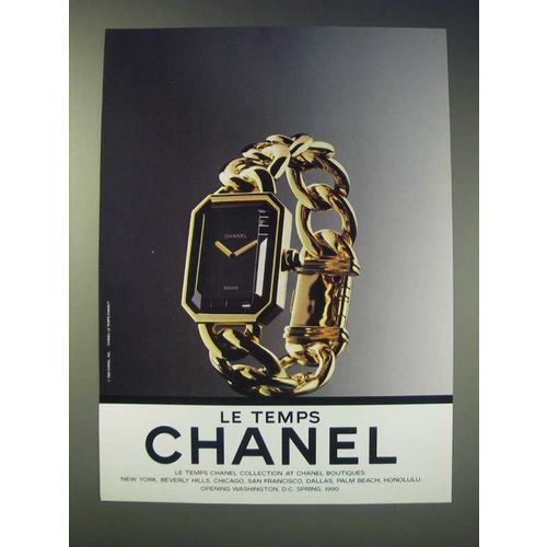1989 Chanel Watch Ad Ad - Le Temps Chanel