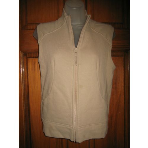 Nike Beige Zip Front Fleece Vest - Size XS (0-2)