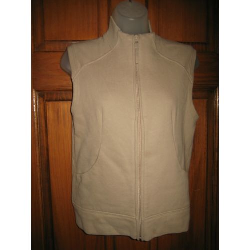 Nike Beige Zip Front Fleece Vest - Size XS (0-2)
