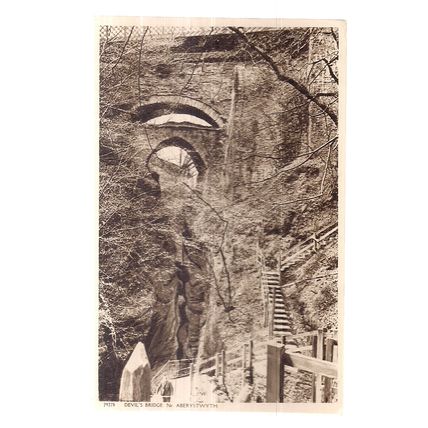 DEVIL'S BRIDGE, Aberystwyth unused vintage postcard by Harvey Barton =