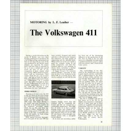 (6503) The Volkswagen 411 Car Review - 1969 Article