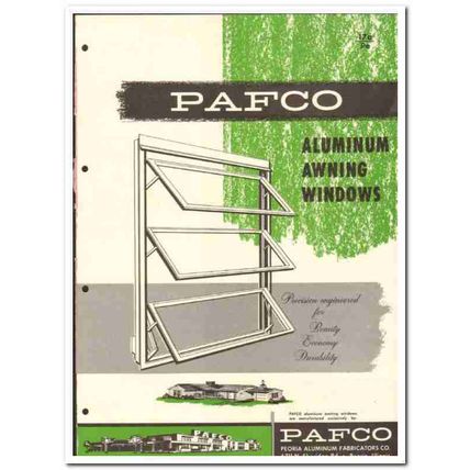 Peoria Aluminum Fabricators Company 1958 vintage windows catalog PAFCO