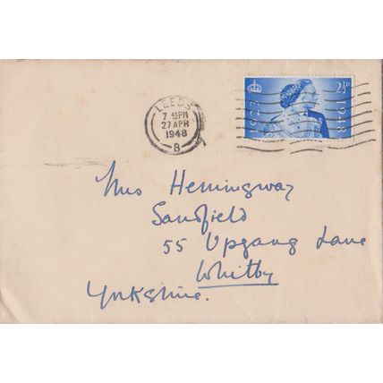 GB 1948 cover Leeds to Whitby with Silver Wedding stamp