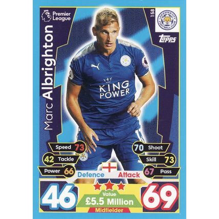 Match Attax 2017/2018 158 Marc Albrighton Leicester City