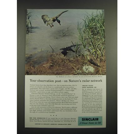 1958 Sinclair Oil Advertisement - Cheyenne Bottoms, Kansas