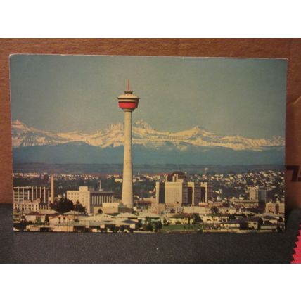 THE HUSKY TOWER, CALGARY, ALBERTA, CANADA used postcard =