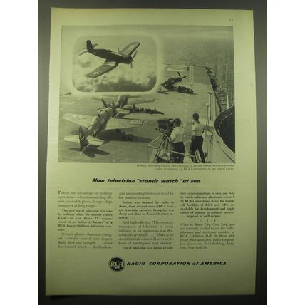 1948 RCA Laboratories Ad - Now television stands watch at sea