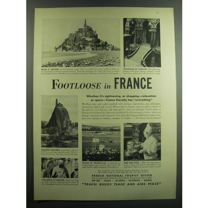 1949 French National Tourist Office Ad - Footloose in France