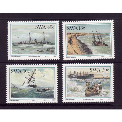 SOUTH WEST AFRICA 1987 SHIPWREAKS SG 483 / 486 SET 4 VALS UM MINT