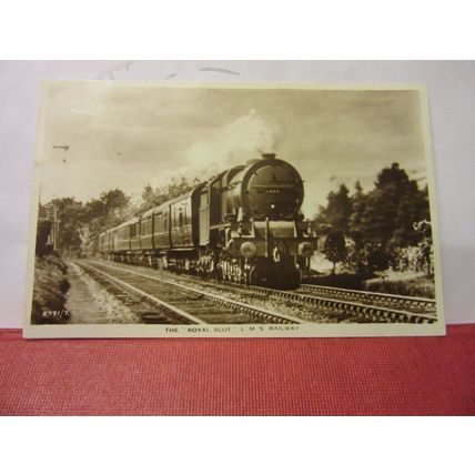 LM.S. 'ROYAL SCOT' STEAM ENGINE used postcard RP Valentine 1934 pm /