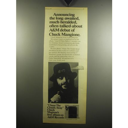 1975 Chuck Mangione Chase the Clouds Away Album Advertisement