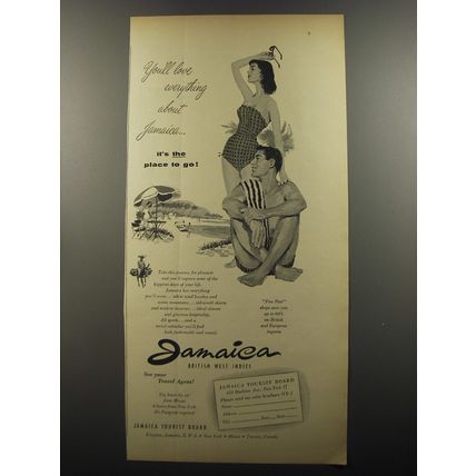 1956 Jamaica Tourist Board Ad - You'll love everything about Jamaica