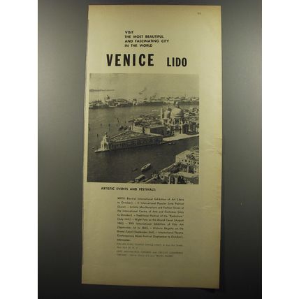 1956 Italian State Tourist Office Ad - Visit most beautiful and fascinating city