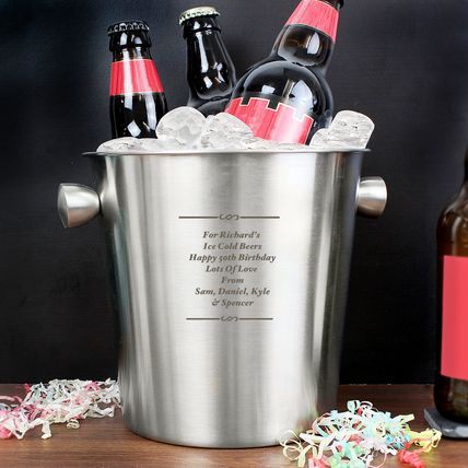 Ice Bucket Any text Stainless Steel personalised couples mum anniversary