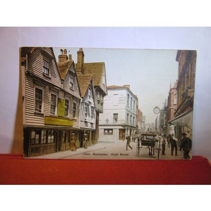 HIGH STREET, ROCHESTER, KENT used antique postcard 1907 pm #
