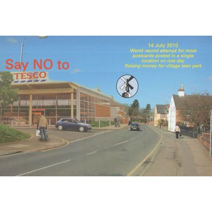 Keyworth Nottinghamshire Notts Tescos Supermarket Protest Postcard