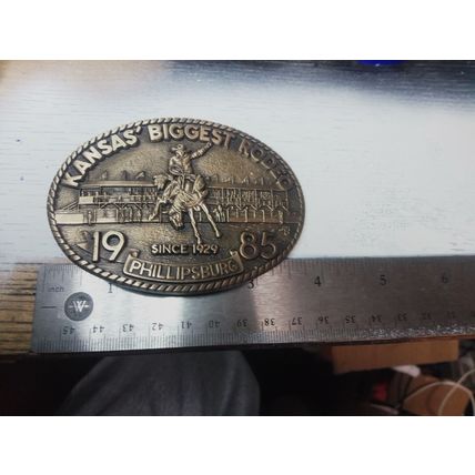 Phillipsburg Kansas Belt Buckle Rodeo 1985