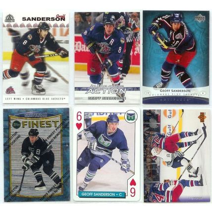 Geoff Sanderson 13x card lot incl Young Guns YG, Playing Card