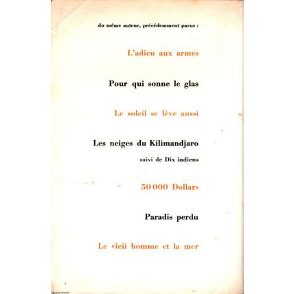 En Avoir Ou Pas by Ernest Hemingway ( Le Livre de Poche | French Ed. | 1965 )