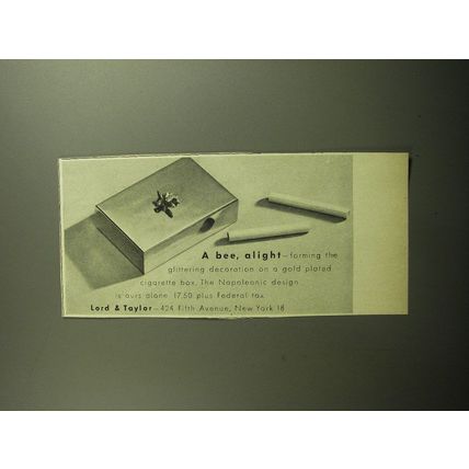 1958 Lord & Taylor Cigarette Box Advertisement - A bee, alight