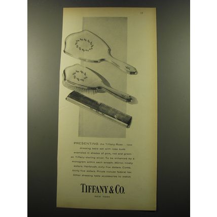 1959 Tiffany & Co. Tiffany Rose Dressing Table Set Advertisement
