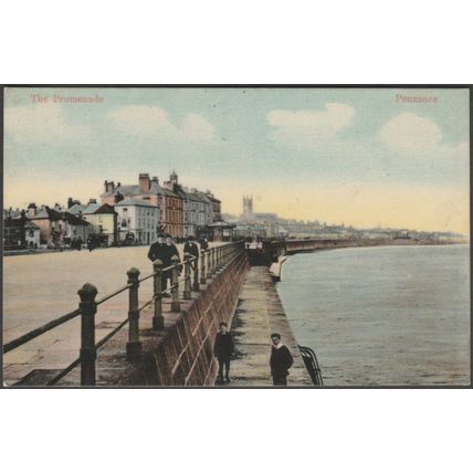 The Promenade, Penzance, Cornwall, 1908 - Milton Glazette Postcard