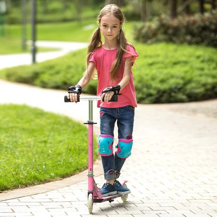 Hikole Scooter for Kids-3 Adjustable Heights-Foldable-LED-PINK-NEW-FAST SHIPPING
