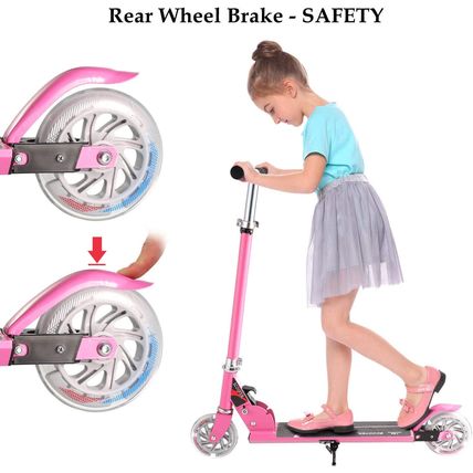 Hikole Scooter for Kids-3 Adjustable Heights-Foldable-LED-PINK-NEW-FAST SHIPPING