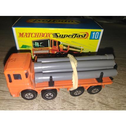 Matchbox - No10 Pipe Truck - SF Orange with replica box