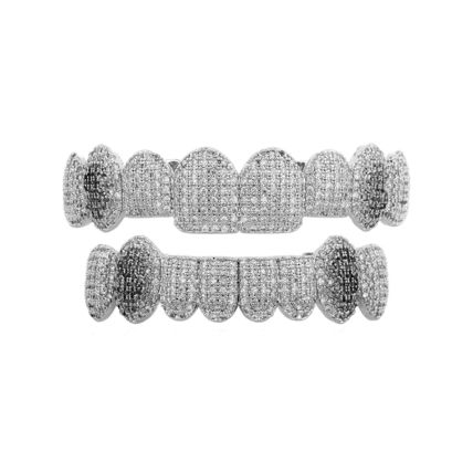 Hip Hop Grillz Teeth 8 Top Teeth 8 Bottom Tooth For Rapper Costume Teeth