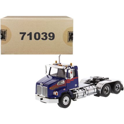 Western Star 4700 SB Tandem Day Cab Tractor Blue 1/50 Diecast Model by Diecas...