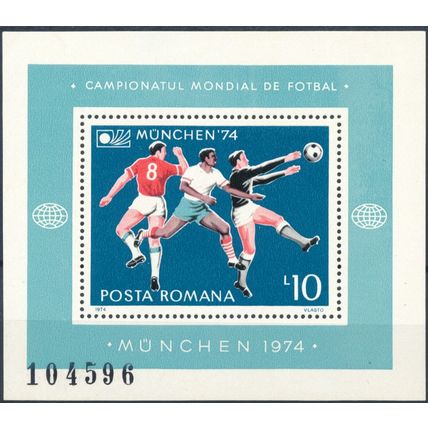 Football World Cup, Germany: Minisheet - Romania 1974 - F H - MiNr BL 114