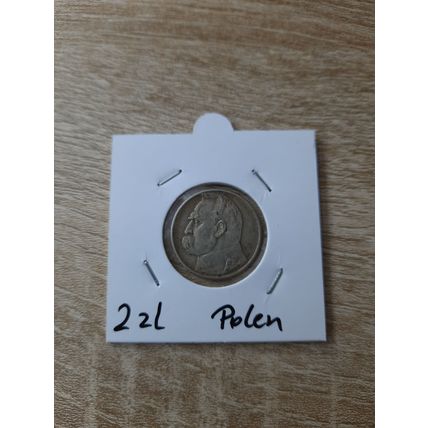 Polen 2 Zloty Silber 1934 Pilsudski Münze.