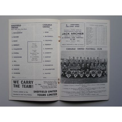 SHEFFIELD UNITED v CARLISLE UNITED Div2 09/11/1968