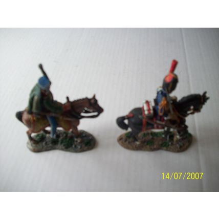 Del Prado Military Soldiers on Horseback X2 Painted Lead Figures ref 2