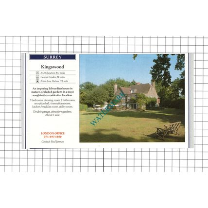 Kingswood Surrey House Sale Advert - 1991 Clipping