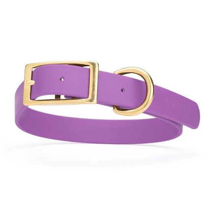 Dog Pet Collar with Brass Hardware Size XL W 1” L 22” - 25" Amethyst Purple