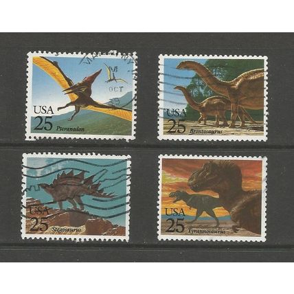 USA 1989 Dinosaurs, used set. SG2407-10